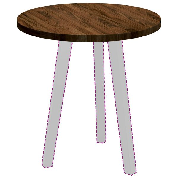 Топ за маса Тъмен кафяв Ø 50 x 2,5 cm Масивен дъб