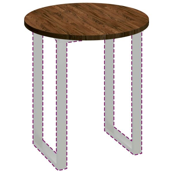 Топ за маса Тъмен кафяв Ø 70 x 2,5 cm Масивен дъб