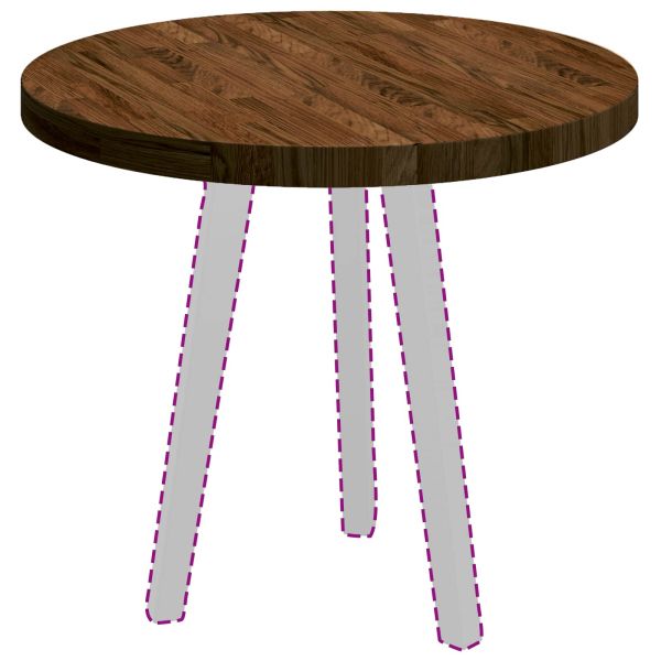 Топ за маса Тъмен кафяв Ø 60 x 4 cm Масивен дъб