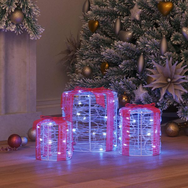 Декорация на подаръчна кутия 3 pcs Синьо 20 x 20 x 21 см Акрил