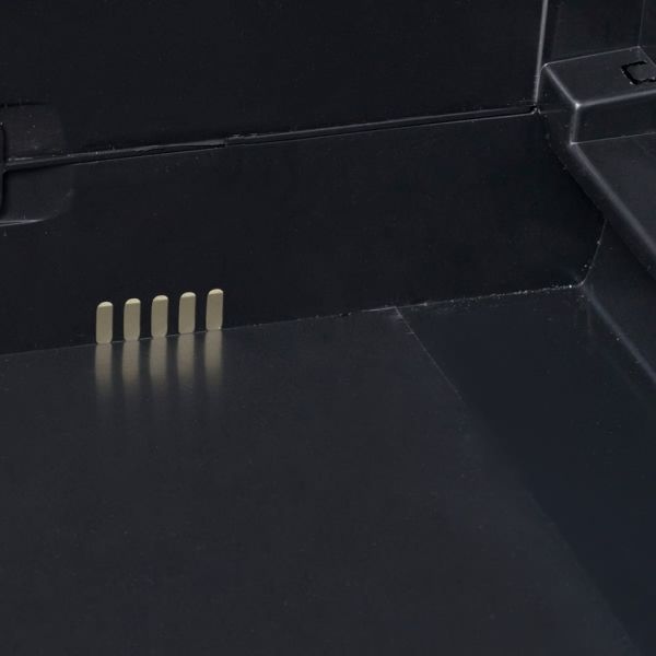 Градински шкаф за съхранение с 2 рафта, черно и сиво