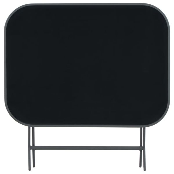 Сгъваема градинска маса, сива, 100x75x72 см, стъкло и стомана