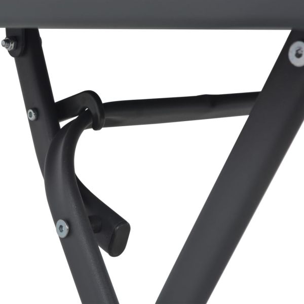 Сгъваема градинска маса, сива, 100x75x72 см, стъкло и стомана