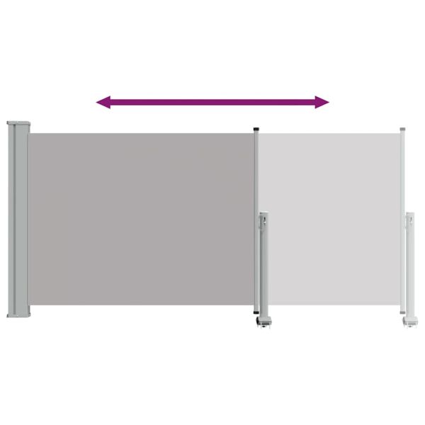 Прибираща се странична тента, 120х300 см, сива