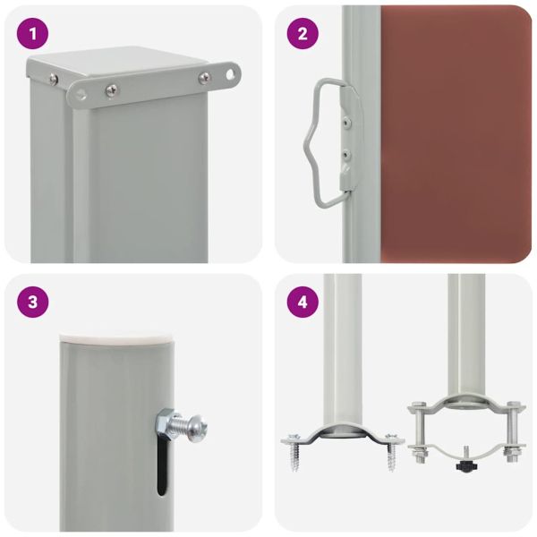 Прибираща се дворна странична тента, 160x300 см, кафява