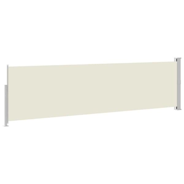 Прибираща се странична тента, 140x500 см, кремава