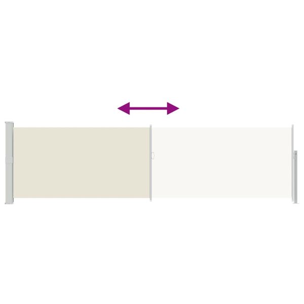 Прибираща се странична тента, 140x500 см, кремава