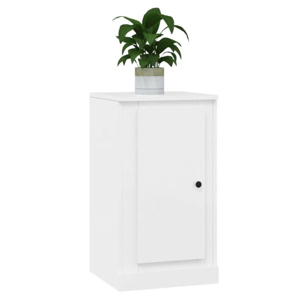 Сайдборд, 2 бр, бял гланц, 37,5x35,5x67,5 см, инженерно дърво