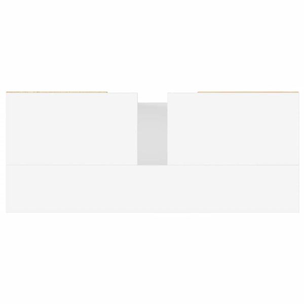 Шкаф за баня, бял, 80x33x60 см, инженерно дърво