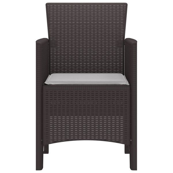 Градински стол 2 pcs Кафяво 53 x 49 x 85 см Полипропилен