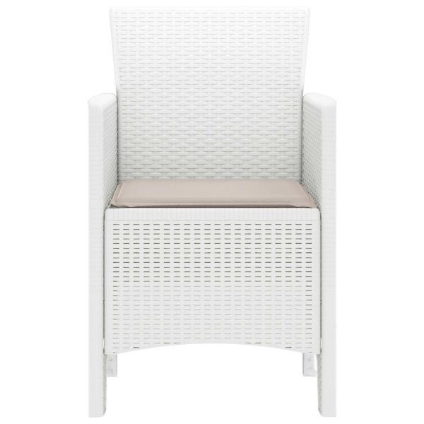 Градински стол 2 pcs Бяло 53 x 49 x 85 см Полипропилен