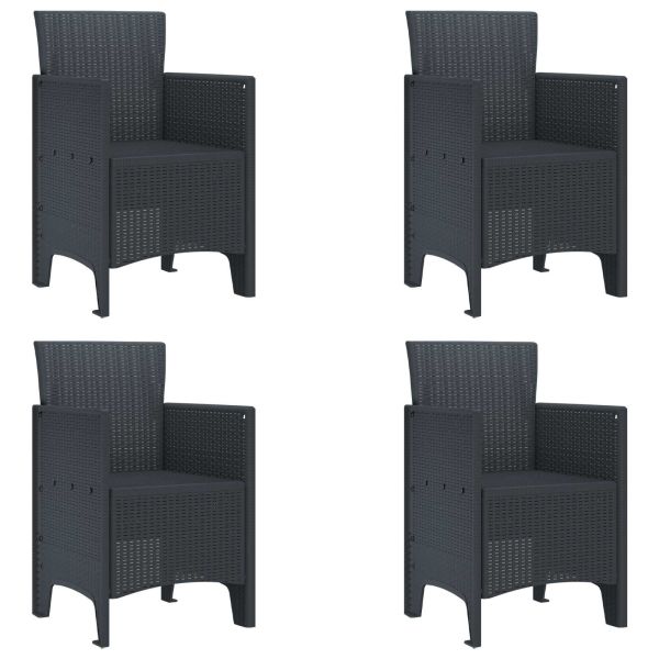 Градински стол 4 pcs Антрацит 53 x 49 x 85 см Полипропилен