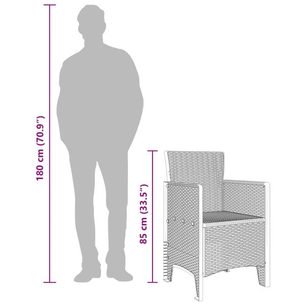 Градински стол 4 pcs Антрацит 53 x 49 x 85 см Полипропилен