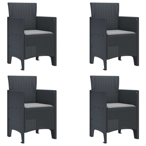 Градински стол 4 pcs Антрацит 53 x 49 x 85 см Полипропилен