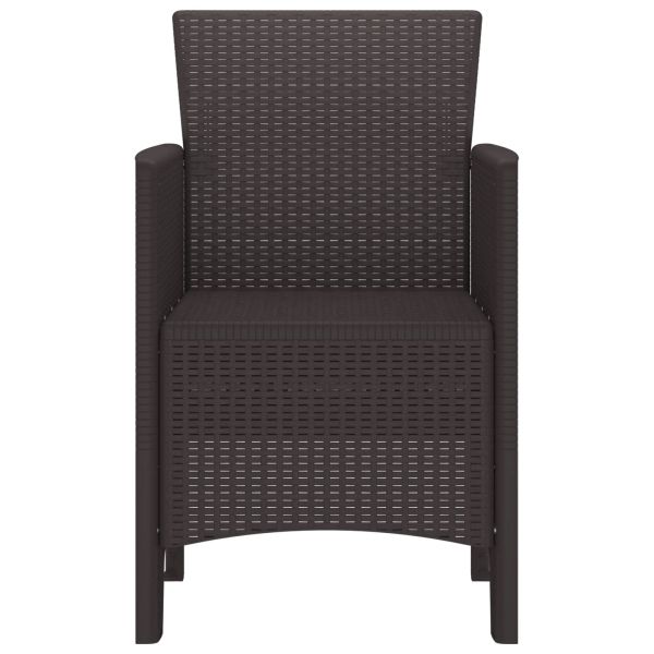 Градински стол 4 pcs Кафяво 53 x 49 x 85 см Полипропилен