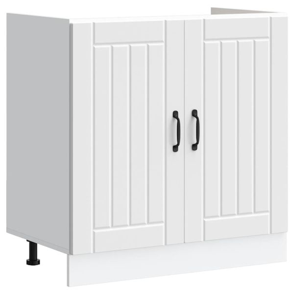 Шкаф за мивка, Lucca, бял, инженерно дърво