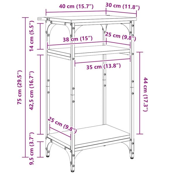 Странична маса Старо дърво 40 x 30 x 75 cm Инженерно дърво