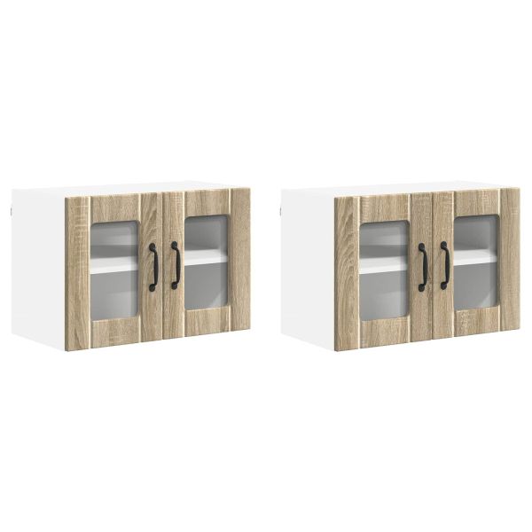 Кухненски шкаф 2 pcs Сонома дъб 60 x 31 x 40 см Инженерно дърво