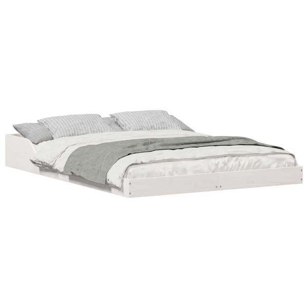 Рамка за легло Бяло 120 x 190 cm Солидно борово дърво