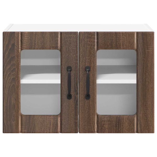 Кухненски стени шкафове с врата 2 pcs Кафяв дъб 60 x 31 x 40 см