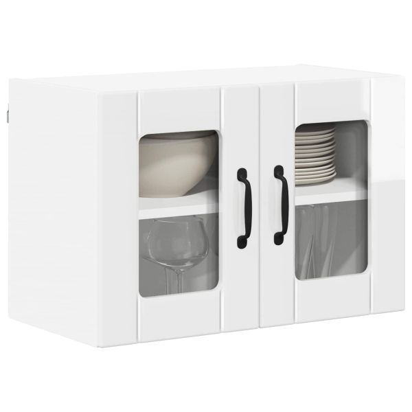 Кухненски шкаф 2 pcs Лъскаво бяло 60 x 31 x 40 см