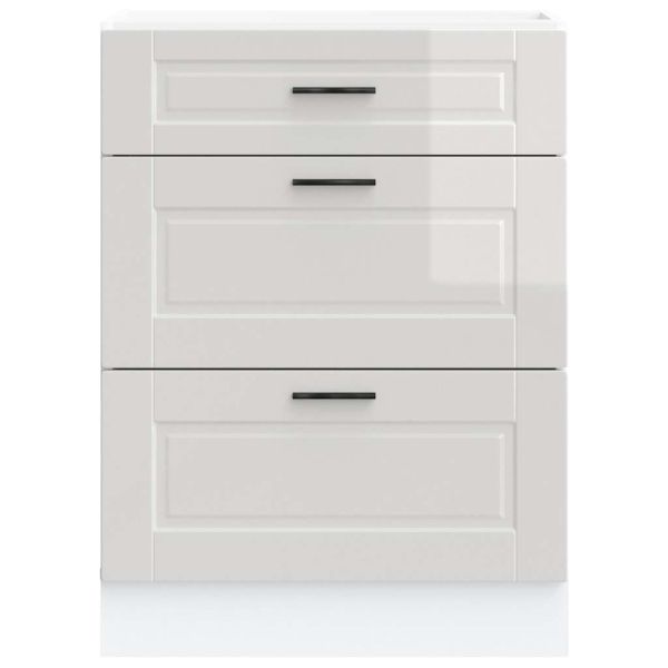 Кухненски шкаф "Porto" с висок гланц, бяло, инженерно дърво