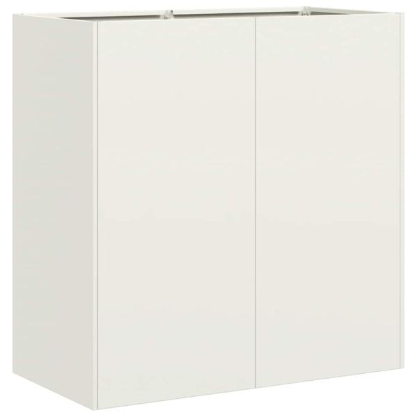 Кашпа, бяла, 80x40x80 см, студеновалцувана стомана