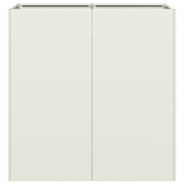 Кашпа, бяла, 80x40x80 см, студеновалцувана стомана