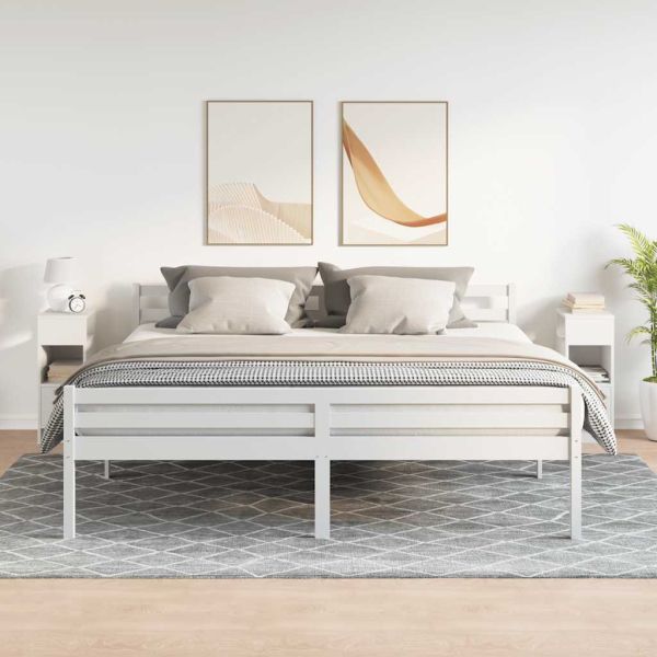 Нощни шкафчета, 2 бр, с чекмедже, бяло, 25x31x66 см