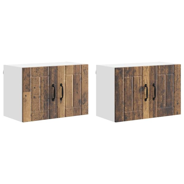 Кухненски стени шкафове 2 pcs Старо дърво 60 x 31 x 40 см