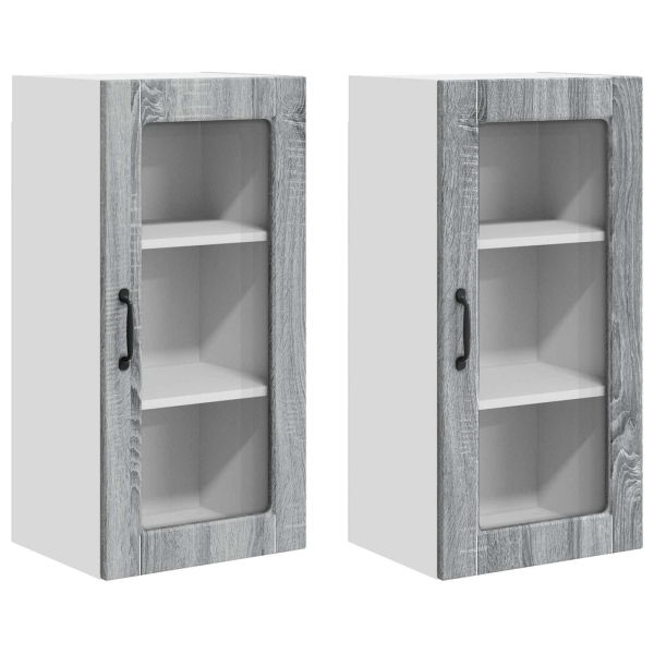 Кухненски шкаф 2 pcs Сив Сонома 40 x 31 x 80 см Инженерно дърво