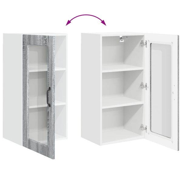 Кухненски шкаф 2 pcs Сив Сонома 40 x 31 x 80 см Инженерно дърво