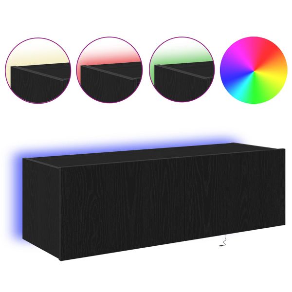 TV стенен шкаф 2 pcs Черния дъб 100 x 35 x 31 cm