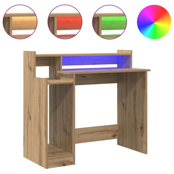 Бюро с рафт със съхранение Дъб 97 x 45 x 90 см Инженерно дърво