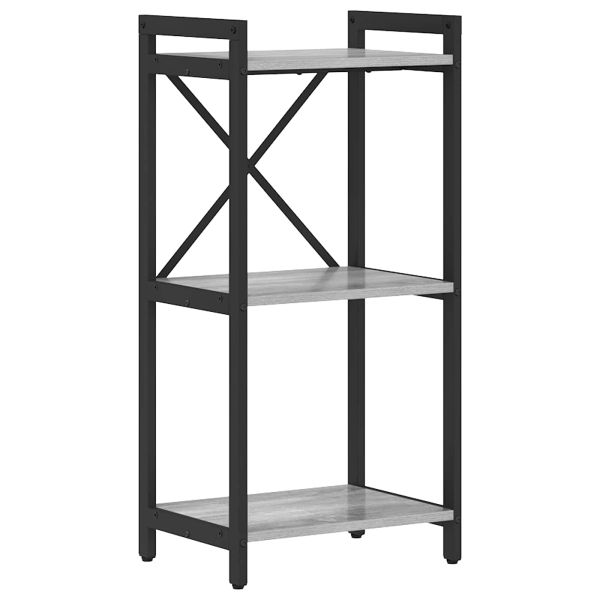 Рафт за книги Сив сонома 40 x 30 x 85 см Инженерно дърво