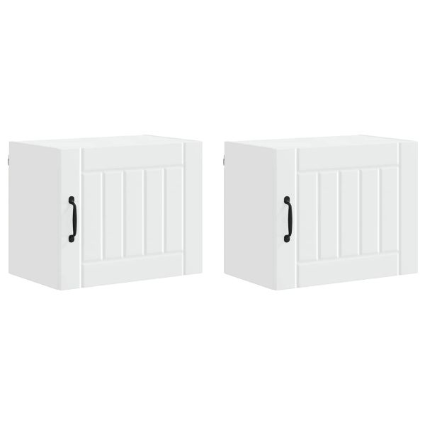 Кухненски шкаф 2 pcs Бяло 50 x 31 x 40 см Инженерно дърво