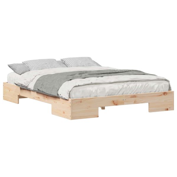 Леглово дъно Кафяво 140 x 200 cm Борово дърво масив