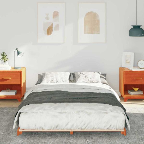 Леглово дъно Восъчнокафяв 135 x 190 cm Борово дърво масив