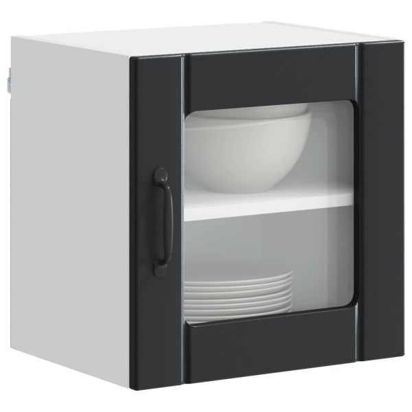 Кухненски шкаф 2 pcs Черно 40 x 31 x 40 см Инженерно дърво