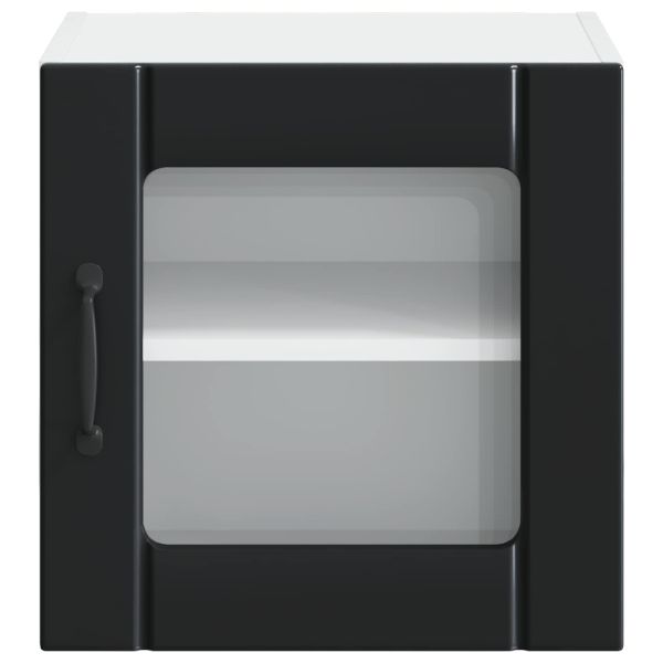 Кухненски шкаф 2 pcs Черно 40 x 31 x 40 см Инженерно дърво