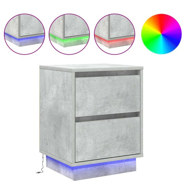 Нощен шкаф Циментено сиво 39 x 34,5 x 50 см Инженерно дърво