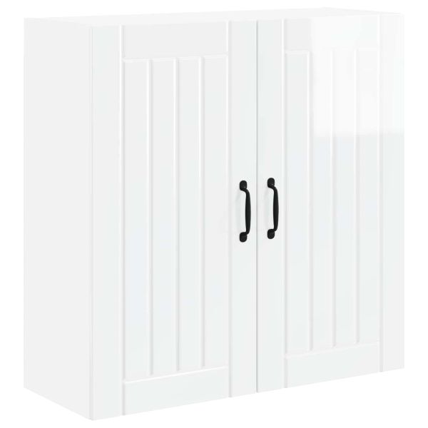 Кухненски шкаф Лъскаво бяло 80 x 31 x 80 см Инженерно дърво