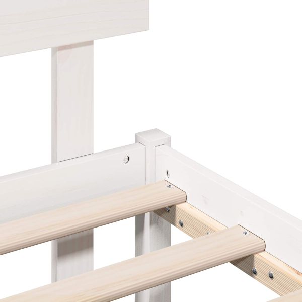 Рамка за легло Бяло 160 x 200 cm Масивна борова дървесина