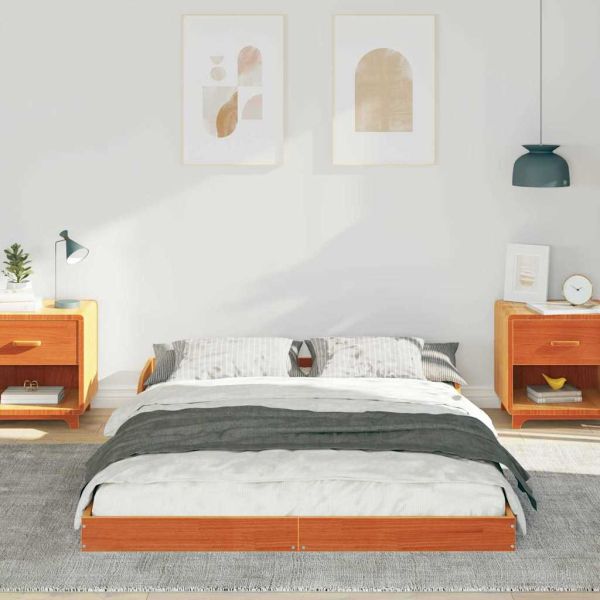 Рамка за легло Кафяво с восъчно покритие 120 x 190 cm