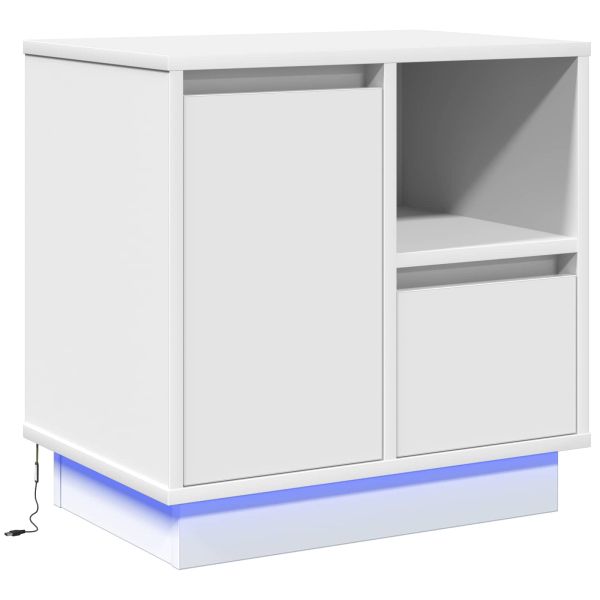 Нощен шкаф с чекмедже Бяло 50 x 34,5 x 50 см. Инженерно дърво