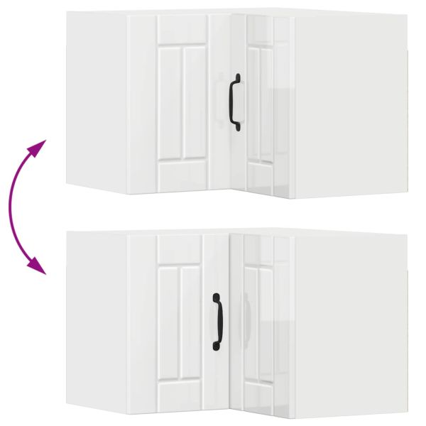 Кухненски шкаф Лъскаво бяло 57 x 57 x 40 см Инженерно дърво