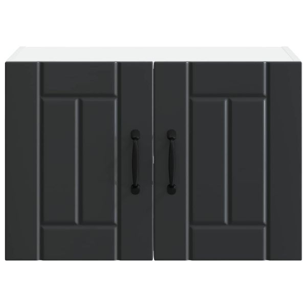 Кухненски шкаф 2 pcs Черно 60 x 31 x 40 см Инженерно дърво