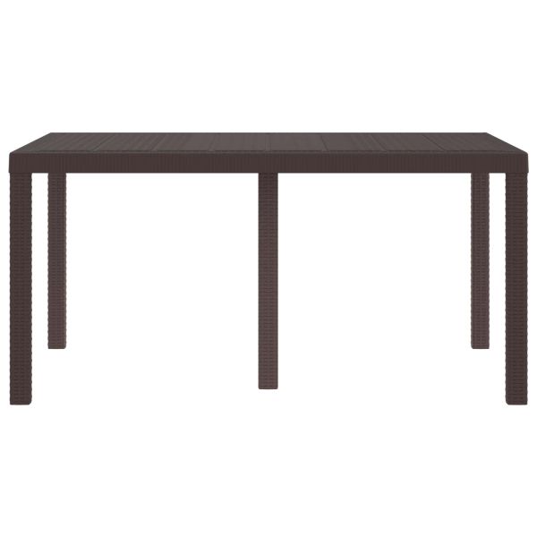 Градинска маса за хранене Кафяво 150 x 100 x 73 см полиратан