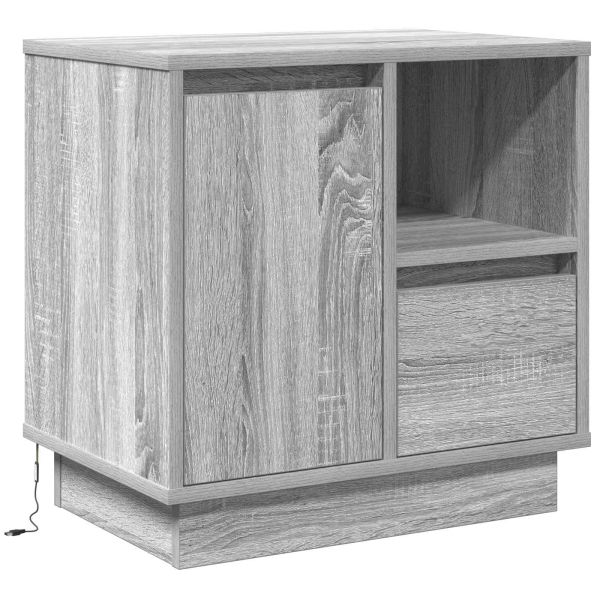 Нощен шкаф с чекмедже Сив 50 x 34,5 x 50 см. Инженерно дърво