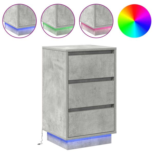 Нощен шкаф Циментено сиво 39 x 34,5 x 65 см Инженерно дърво